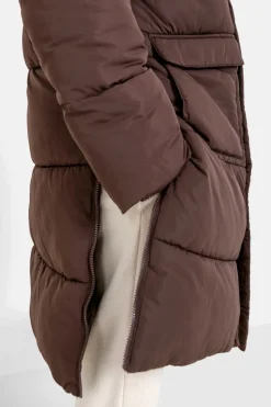 Doudoune Longue Oversize Marron