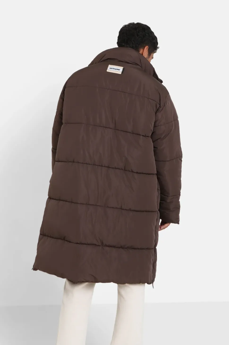 Doudoune Longue Oversize Marron