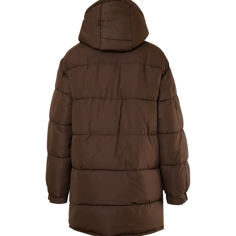 Doudoune Longue Oversize Marron