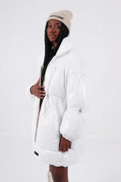 Doudoune Longue Vinyle Blanc