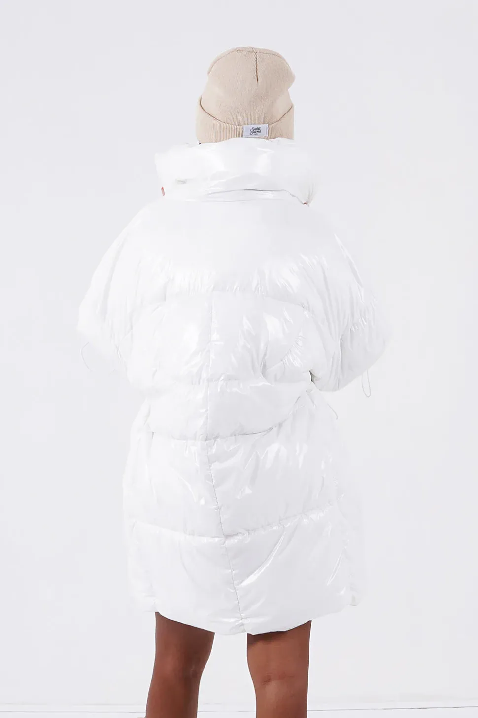Doudoune Longue Vinyle Blanc