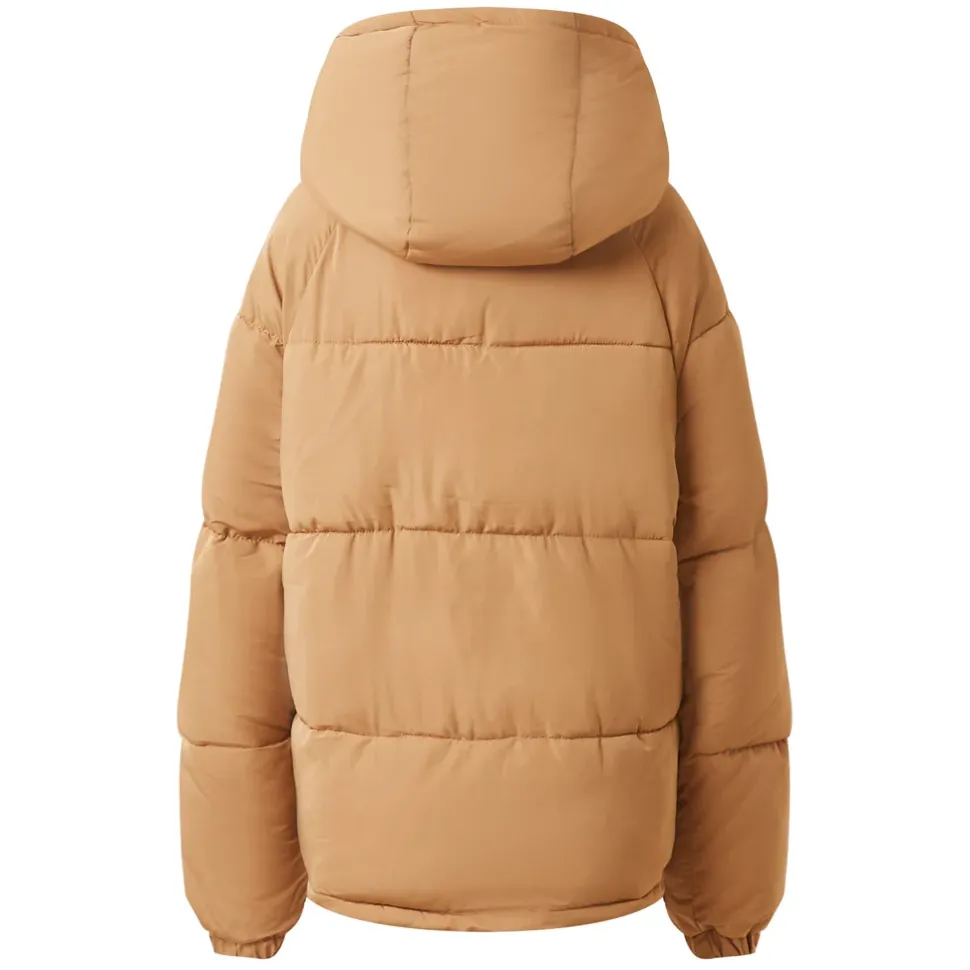 Doudoune Matelassee Courte Marron