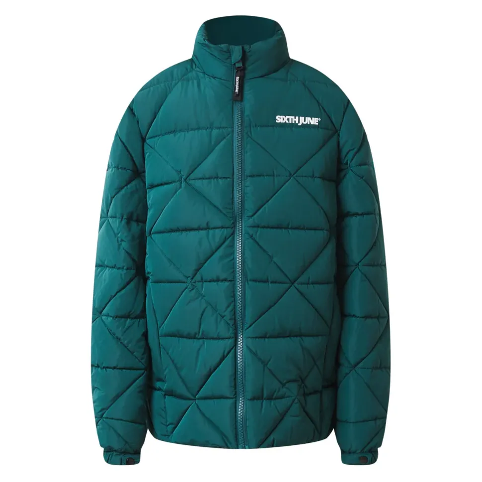 Doudoune Matelassee Triangle Vert Fonce