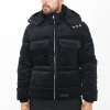 Doudoune Matelassee Velours Noir