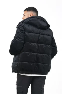Doudoune Matelassee Velours Noir