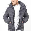 Doudoune Monogramme Matelassee Gris Fonce