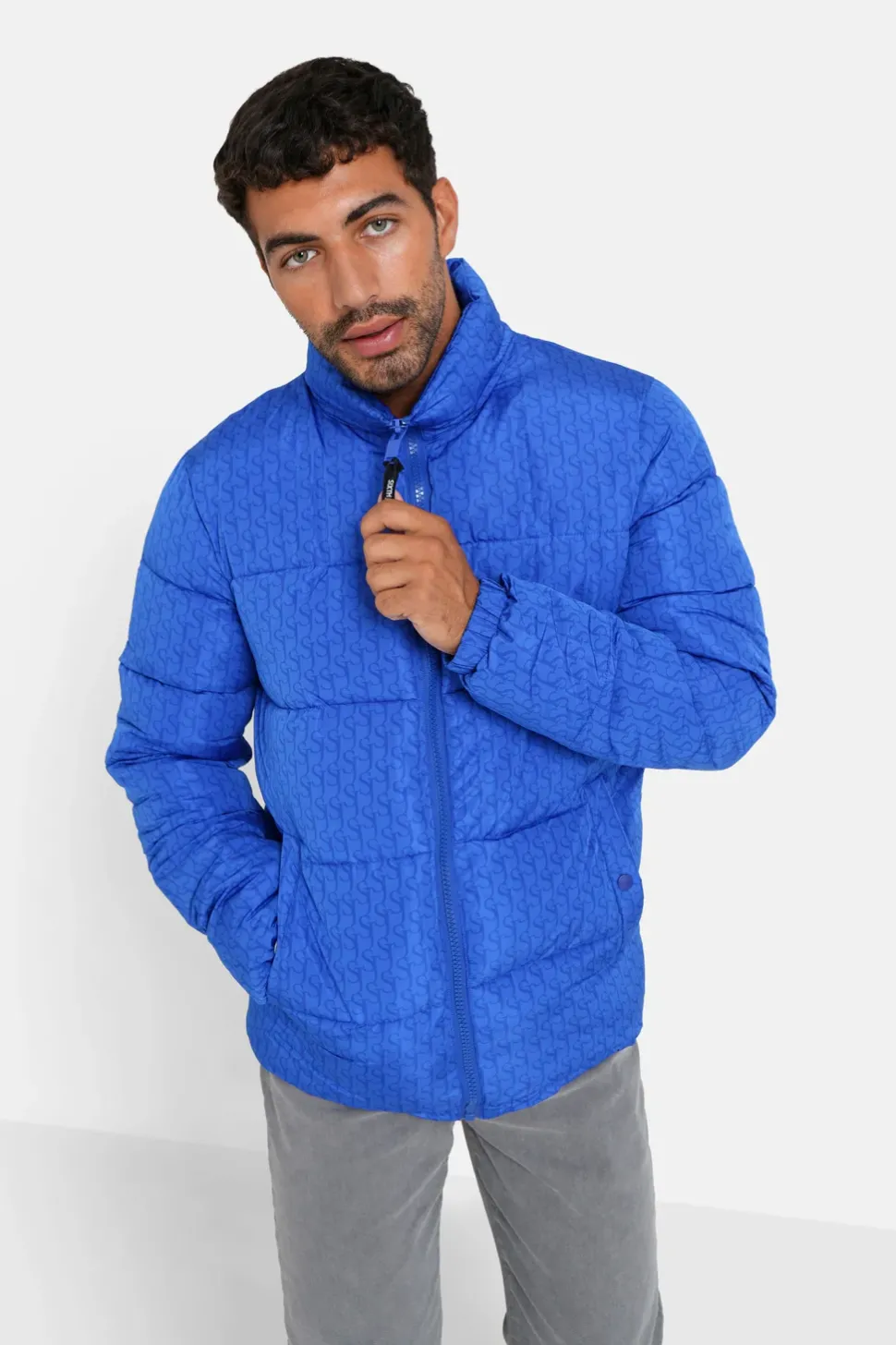Doudoune Monogramme Matelassee Bleu
