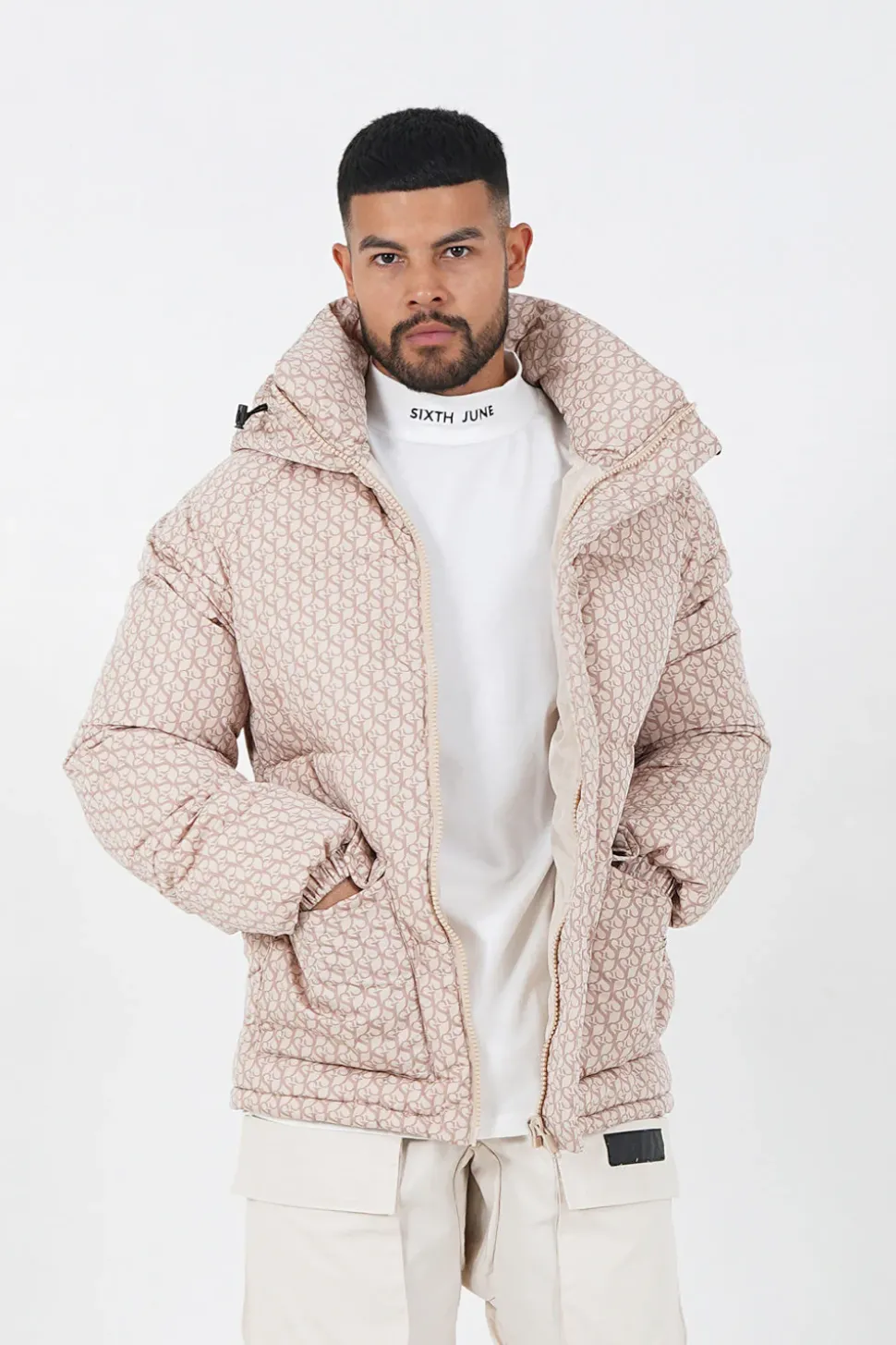 Doudoune Monogramme Matelassee Beige