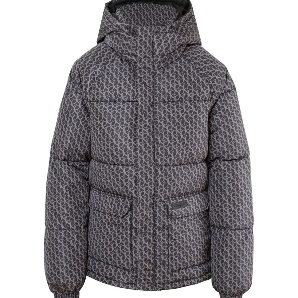 Doudoune Monogramme Matelassee Gris Fonce