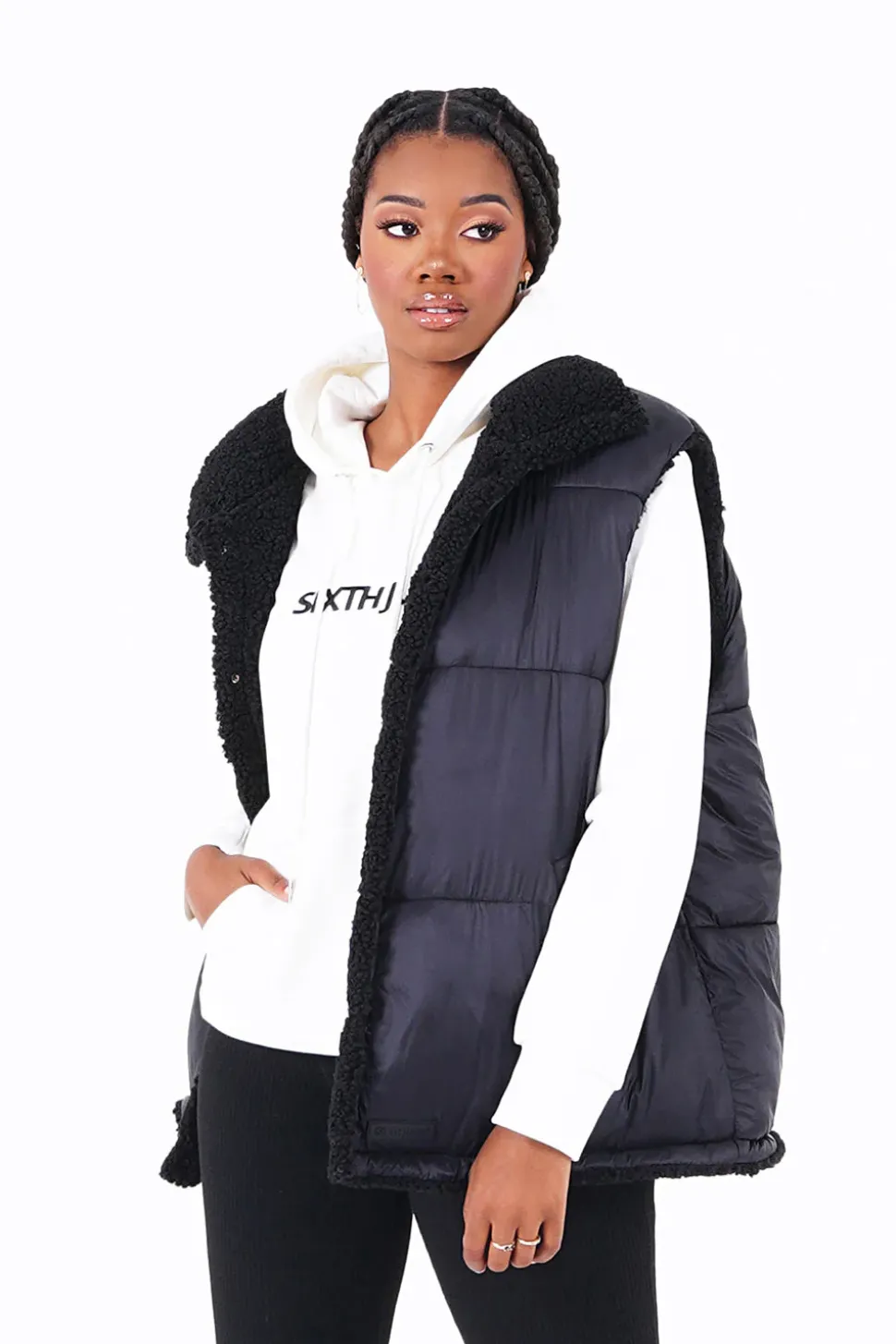 Doudoune Reversible Sans Manches Noir