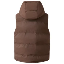Doudoune Sans Manches Capuche Marron