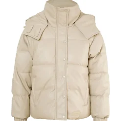 Doudoune Simili Cuir Beige