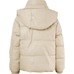 Doudoune Simili Cuir Beige