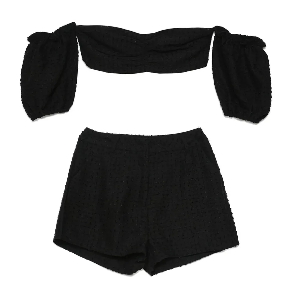 Ensemble Top + Short Boheme Texture Noir