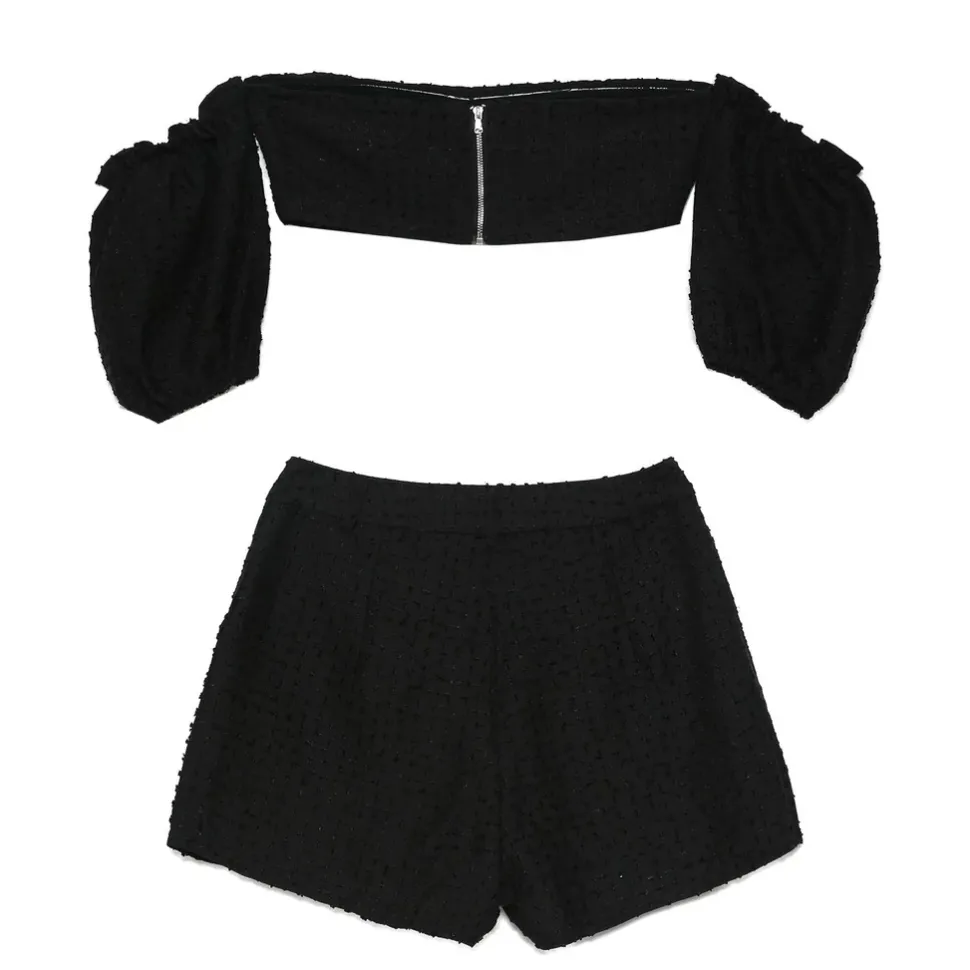 Ensemble Top + Short Boheme Texture Noir