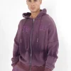 Gilet Delave Capuche Violet Fonce