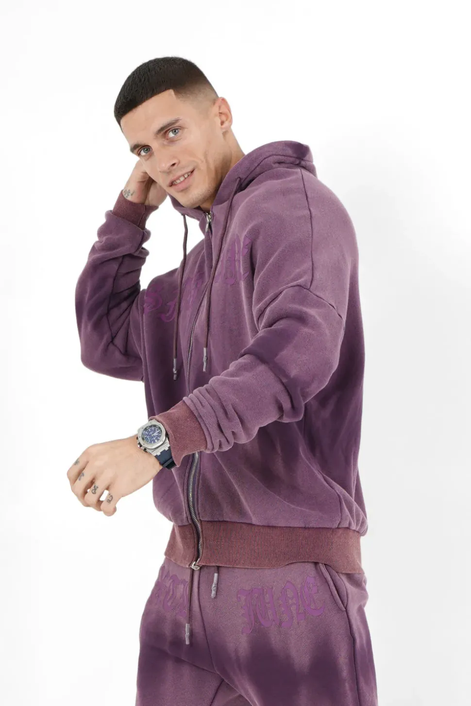 Gilet Delave Capuche Violet Fonce