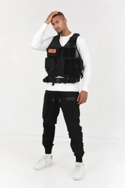 Gilet Tactique Poches Propaganda Noir
