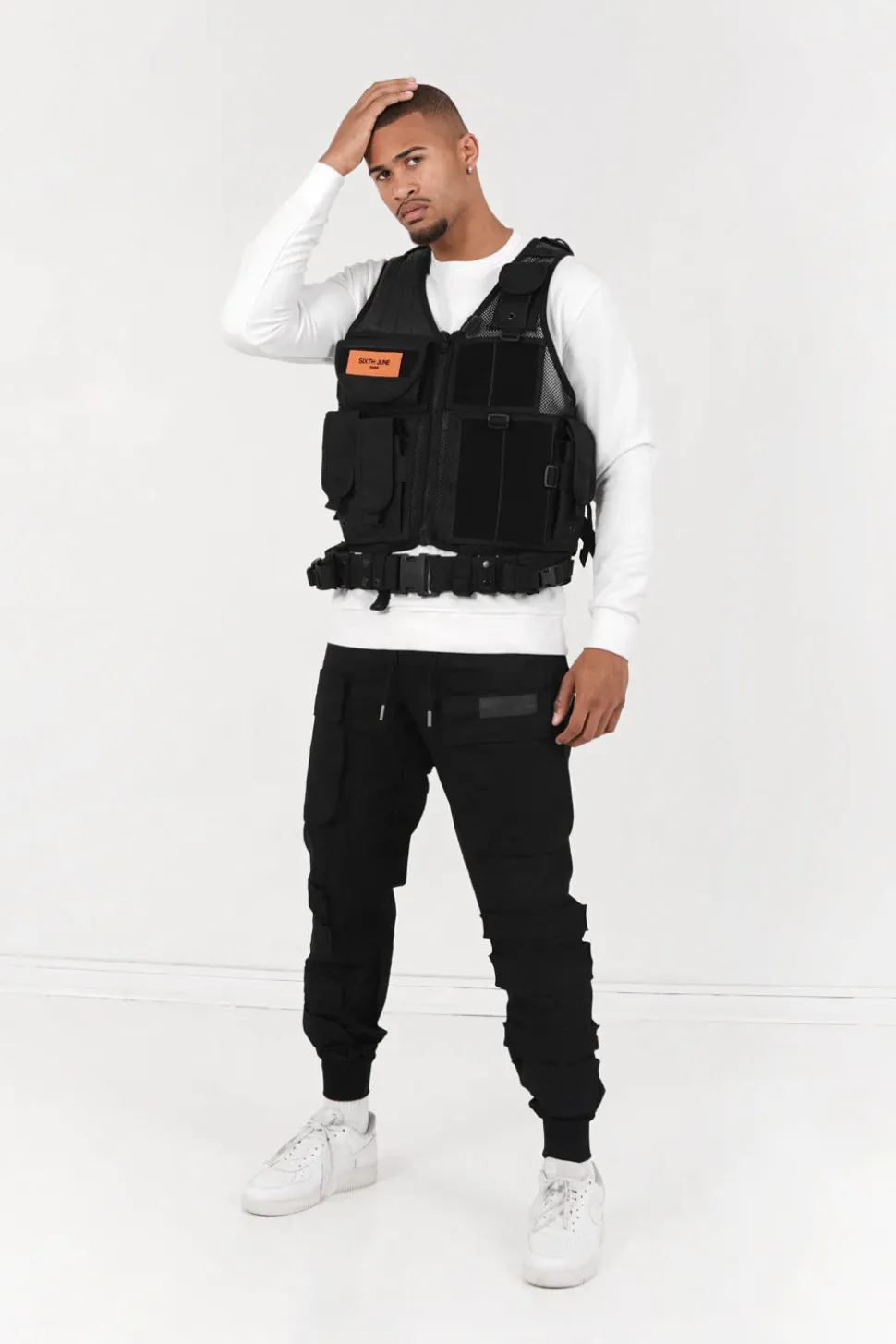 Gilet Tactique Poches Propaganda Noir