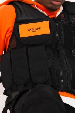 Gilet Tactique Poches Propaganda Noir