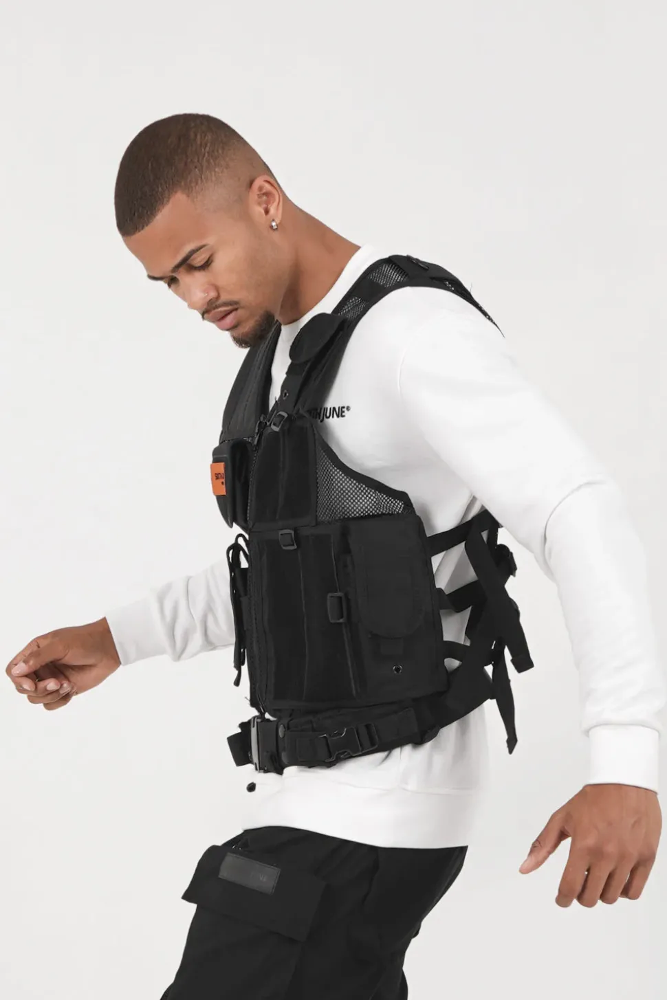 Gilet Tactique Poches Propaganda Noir