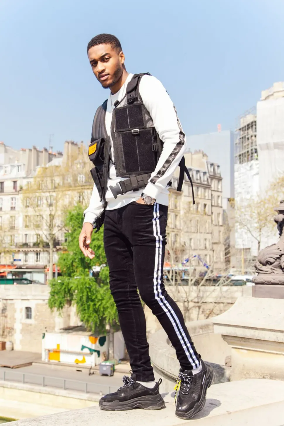 Gilet Tactique Poches Propaganda Noir