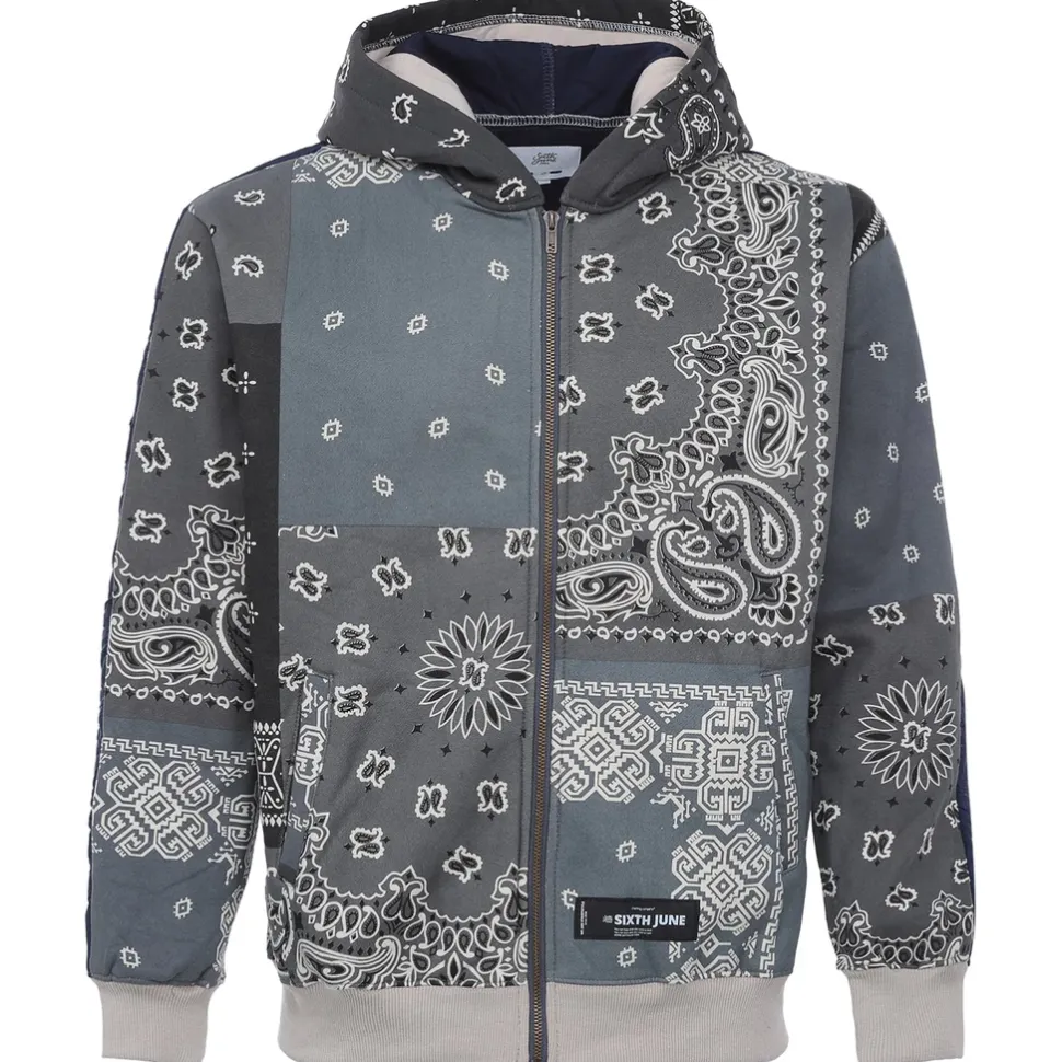 Gilet Zippe Bandana Bicolore Gris