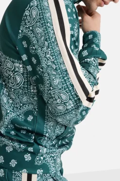 Gilet Zippe Bandana Patchwork Vert Fonce