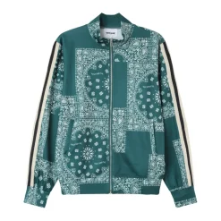 Gilet Zippe Bandana Patchwork Vert Fonce