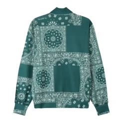 Gilet Zippe Bandana Patchwork Vert Fonce