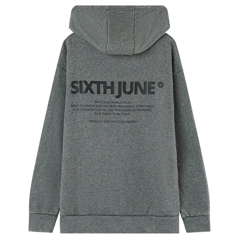 Gilet Zippe Capuche Logo Gris Fonce