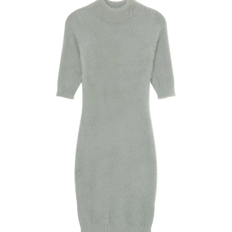 Helena Bu | Robe Duveteuse Vert Clair