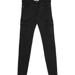 Jean Cargo Souple Skinny Gris Fonce
