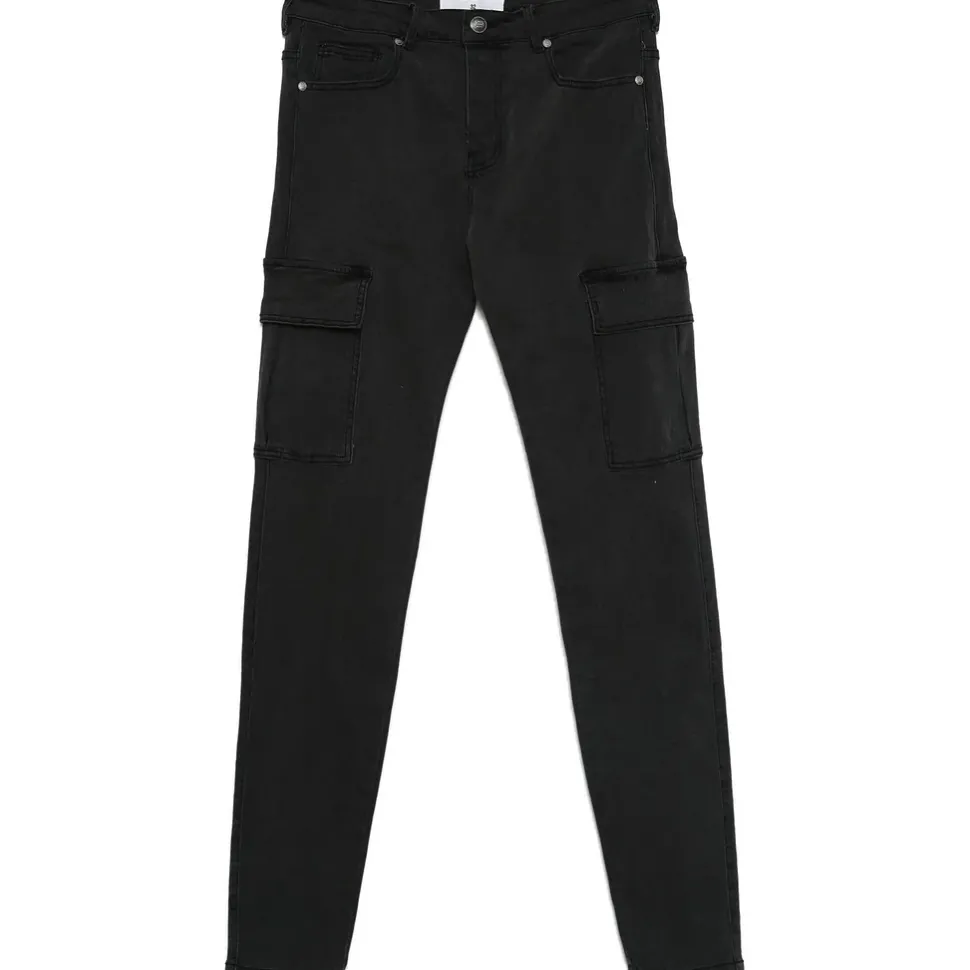 Jean Cargo Souple Skinny Gris Fonce