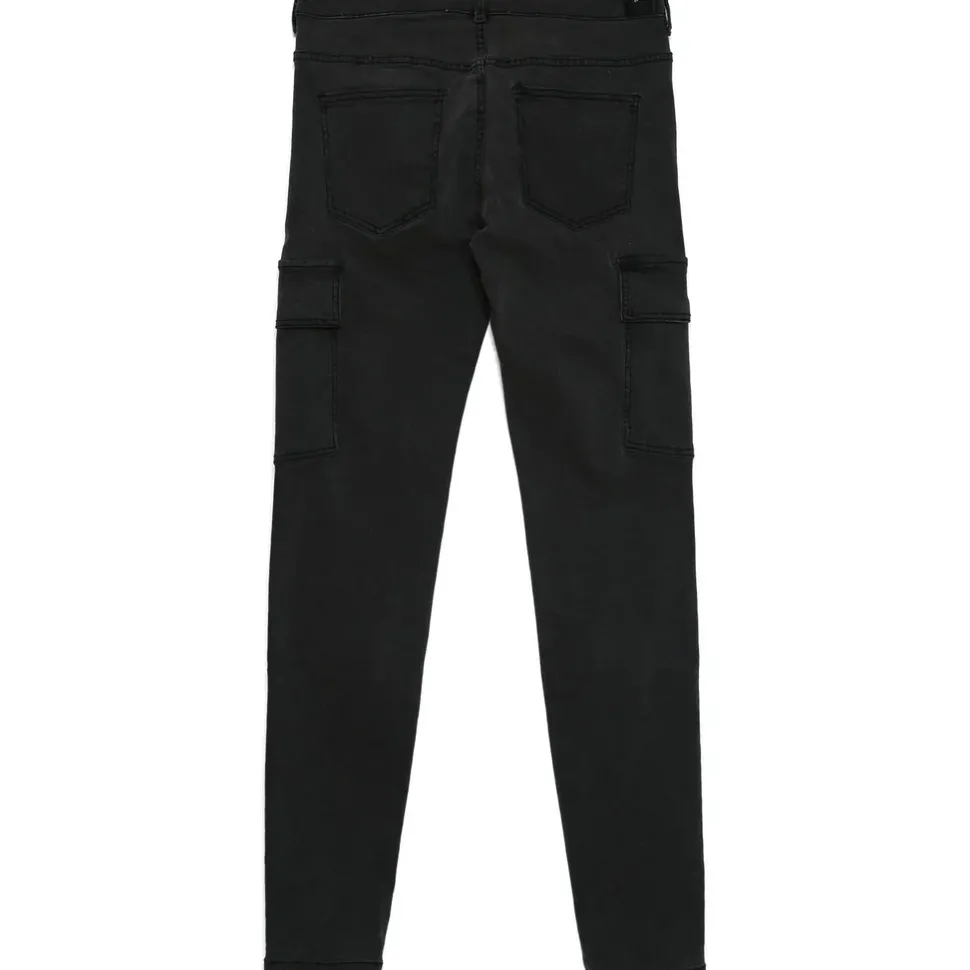 Jean Cargo Souple Skinny Gris Fonce