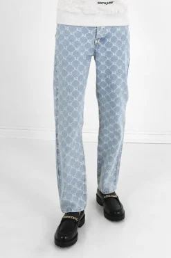Jean Droit Monogramme Delave Bleu