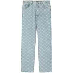 Jean Droit Monogramme Delave Bleu