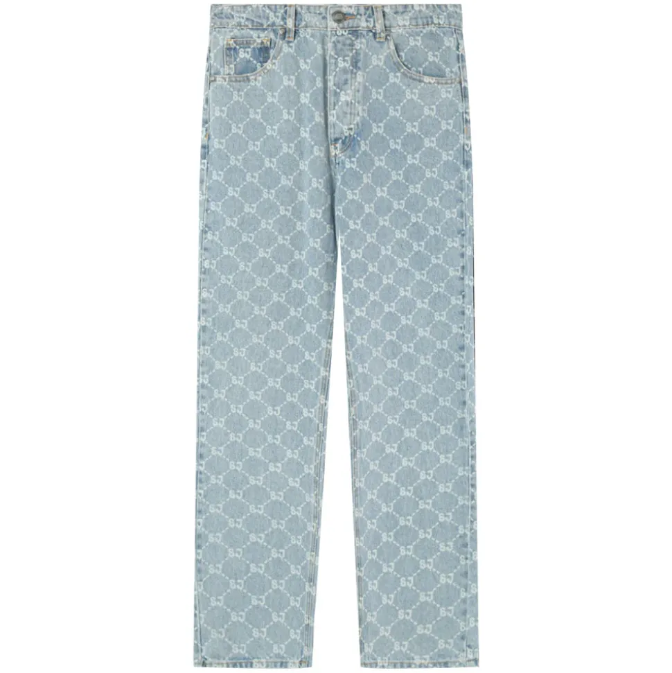 Jean Droit Monogramme Delave Bleu