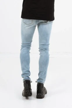 Jean Empiecements Tartan Bleu