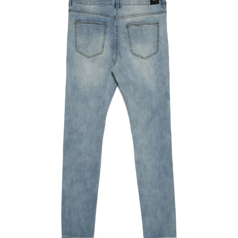 Jean Empiecements Tartan Bleu