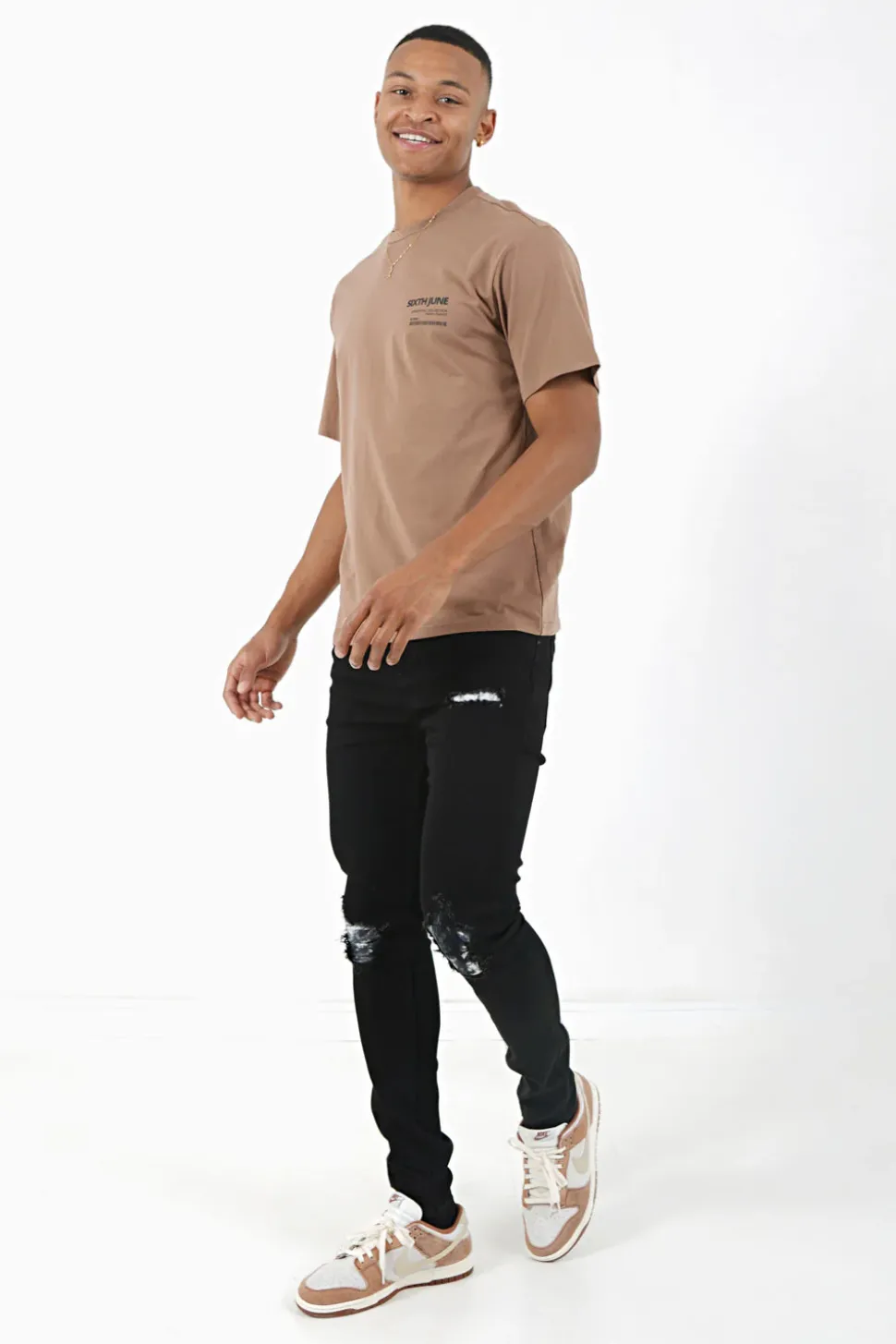 Jean Empiecements Tie Dye Noir