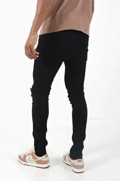 Jean Empiecements Tie Dye Noir