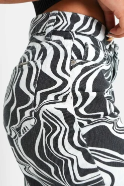 Jean Motif Zebre Large Noir
