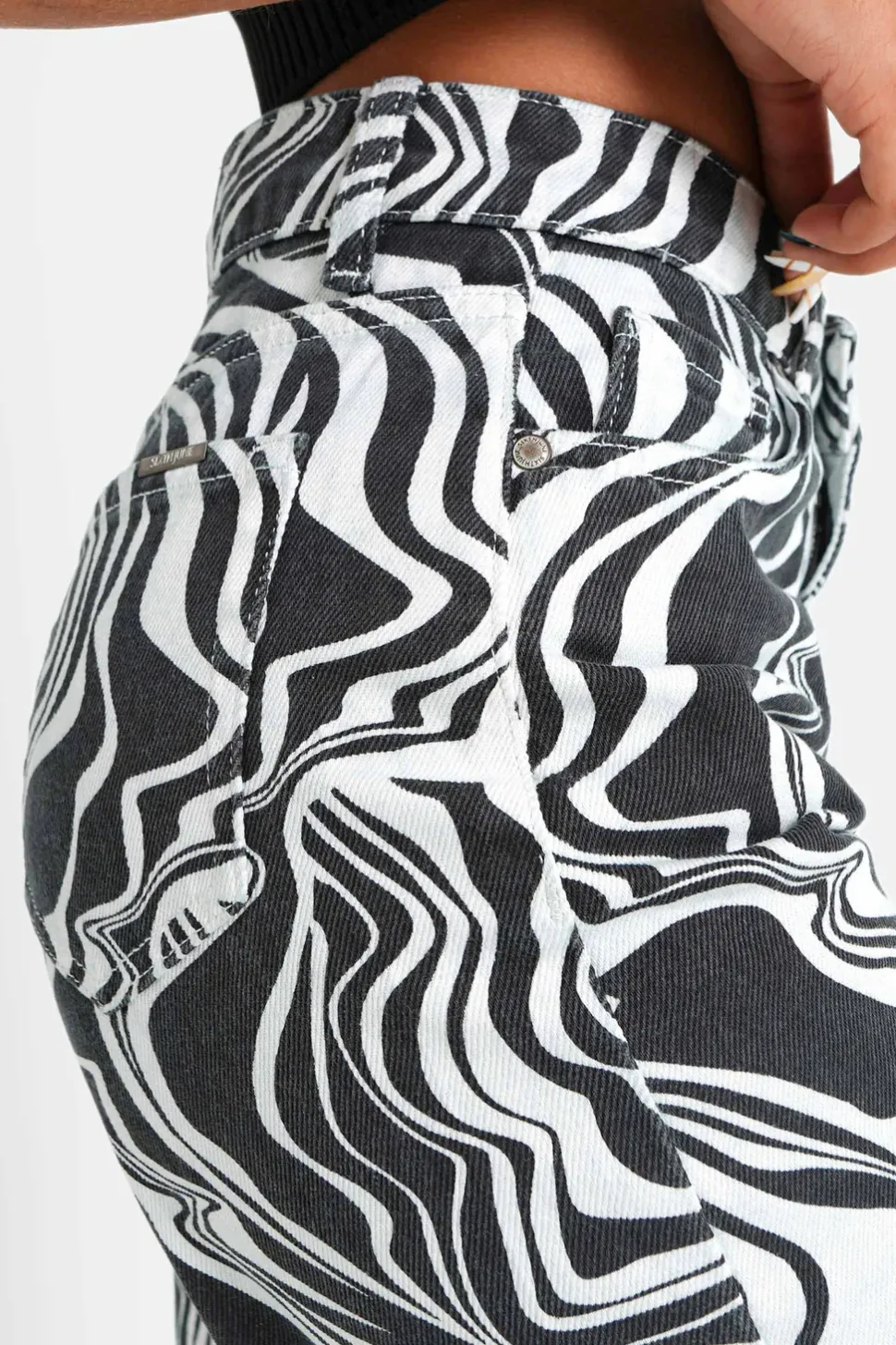 Jean Motif Zebre Large Noir