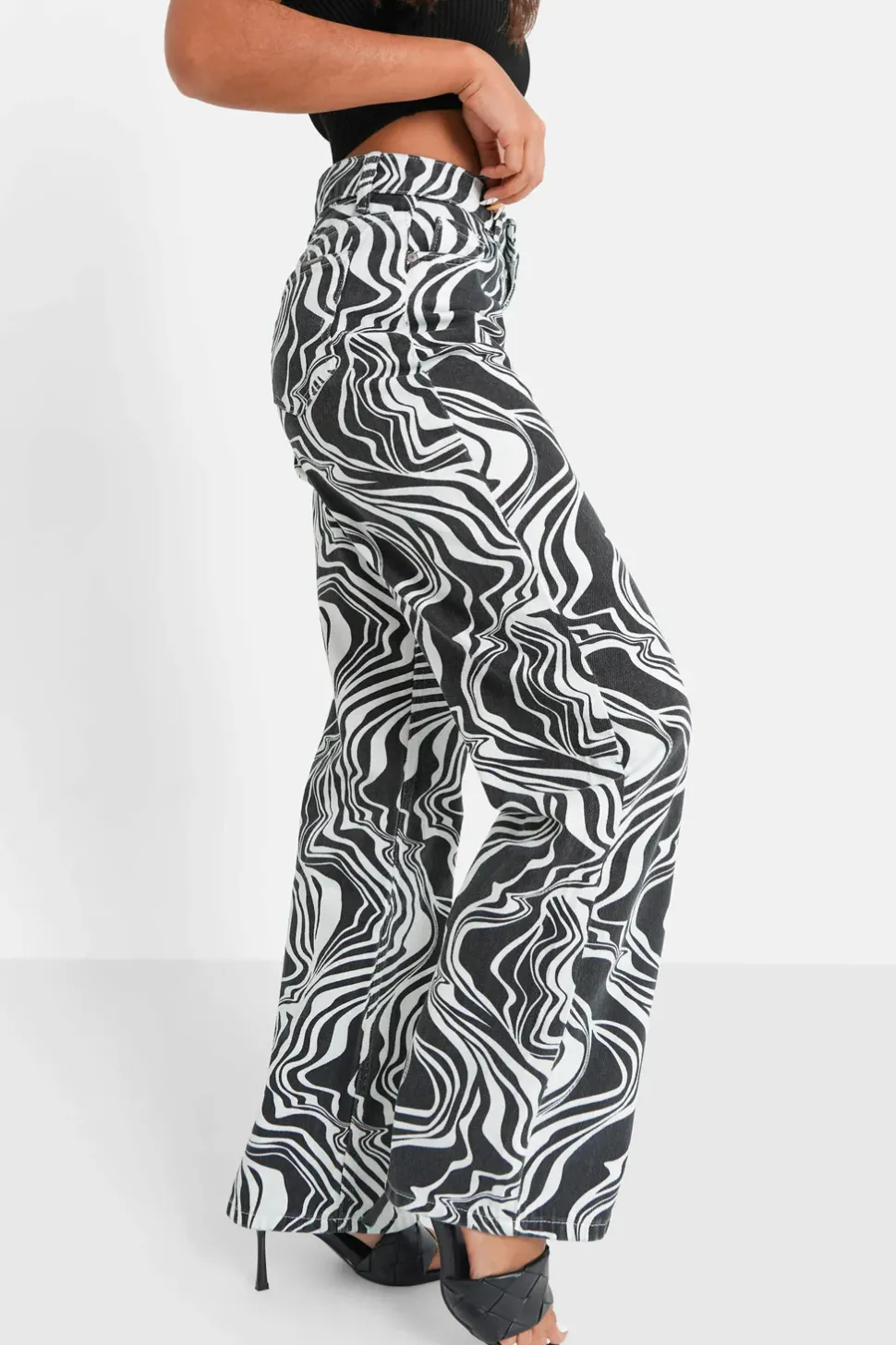 Jean Motif Zebre Large Noir