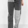 Jean Patchwork Large Gris Fonce