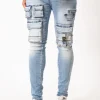 Jean Poches Tactique Zip Bleu