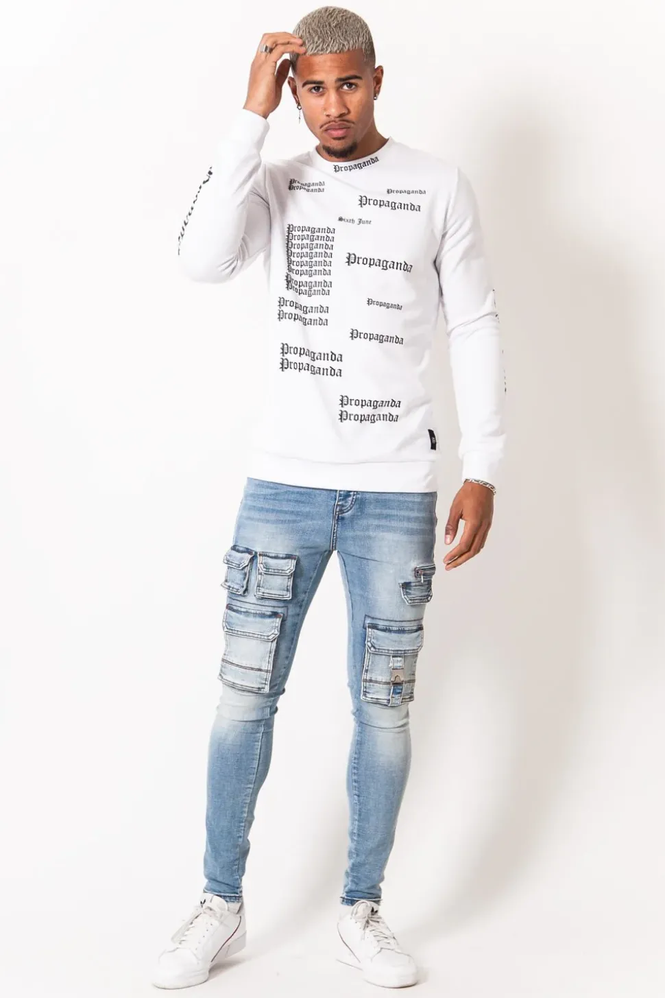 Jean Poches Tactique Zip Bleu