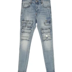 Jean Poches Tactique Zip Bleu