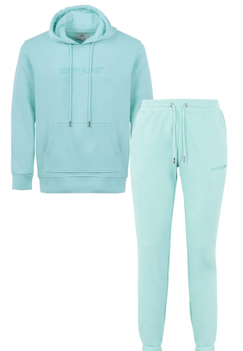 Jogging + Sweat Capuche Logo Gomme Vert Clair